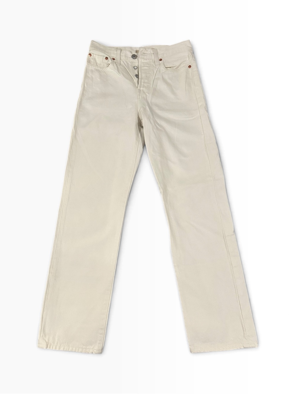 Levi's Premium Wedgie Straight Off-White Cream Jeans Sz 25